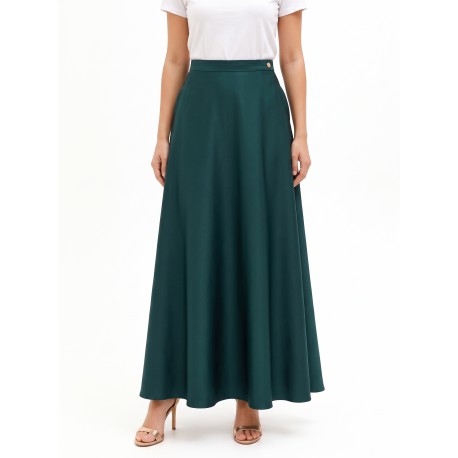 Rinascimento Maxi Satin Skirt with Pockets