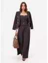 Pantalon palazzo en tissu cadi à rayures multiples Rinascimento