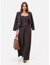 Palazzo Trousers in Multi-Stripe Cady Fabric Rinascimento