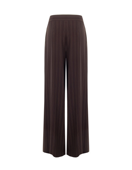 Palazzo Trousers in Multi-Stripe Cady Fabric Rinascimento