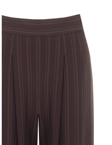 Palazzo Trousers in Multi-Stripe Cady Fabric Rinascimento