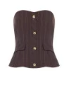 Top corset bustier rayé tennis avec boutons dorés Rinascimento