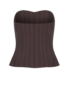 Pinstripe Bandeau Corset Top with Gold Buttons Rinascimento 2
