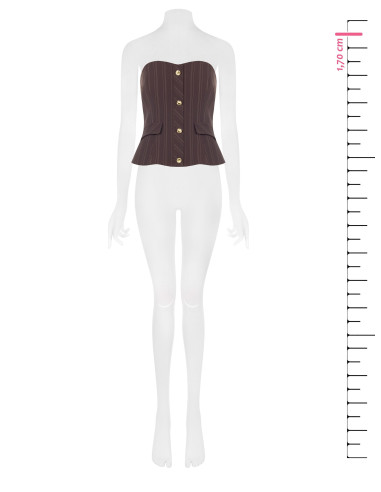 Top corset bustier rayé tennis avec boutons dorés Rinascimento