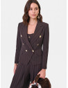 Short, Fitted Blazer Jacket with Multiple Stripes Rinascimento
