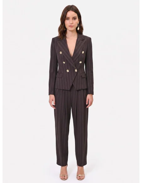Veste blazer courte et cintrée à rayures multiples Rinascimento