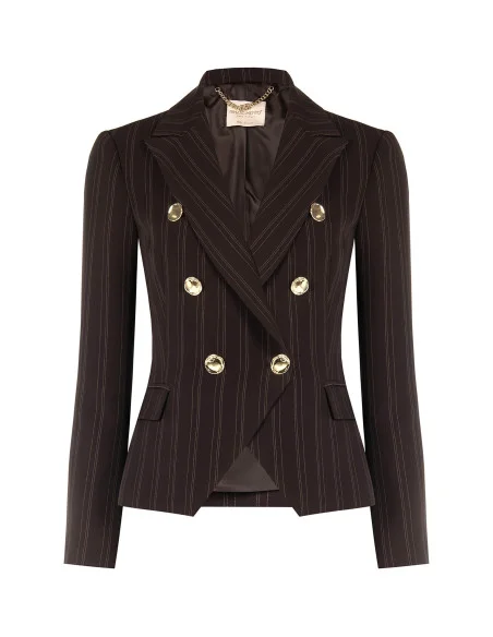 Veste blazer courte et cintrée à rayures multiples Rinascimento