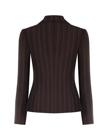 Short, Fitted Blazer Jacket with Multiple Stripes Rinascimento