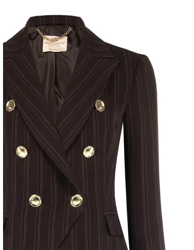 Veste blazer courte et cintrée à rayures multiples Rinascimento