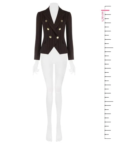Short, Fitted Blazer Jacket with Multiple Stripes Rinascimento