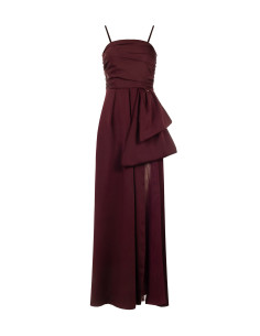 Robe longue évasée avec un grand nœud et du tulle au niveau de la f...
