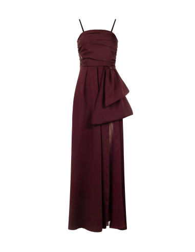 Robe longue évasée avec un grand nœud et du tulle au niveau de la f...