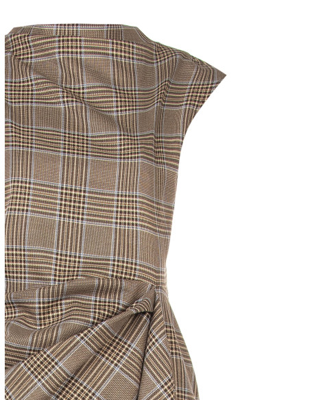 Robe midi fourreau à carreaux en polyviscose avec fronces sur un côté Rinascimento