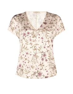Curvy Fluid Satin Blouse with Floral Print Rinascimento Curvy