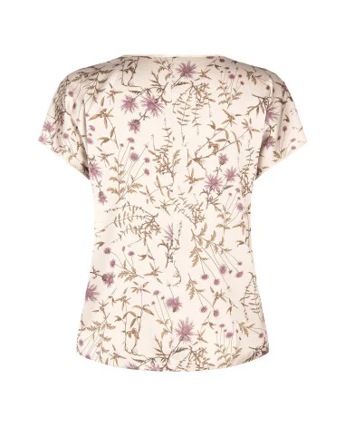 Curvy Fluid Satin Blouse with Floral Print Rinascimento Curvy