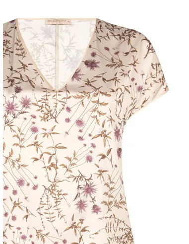 Curvy Fluid Satin Blouse with Floral Print Rinascimento Curvy