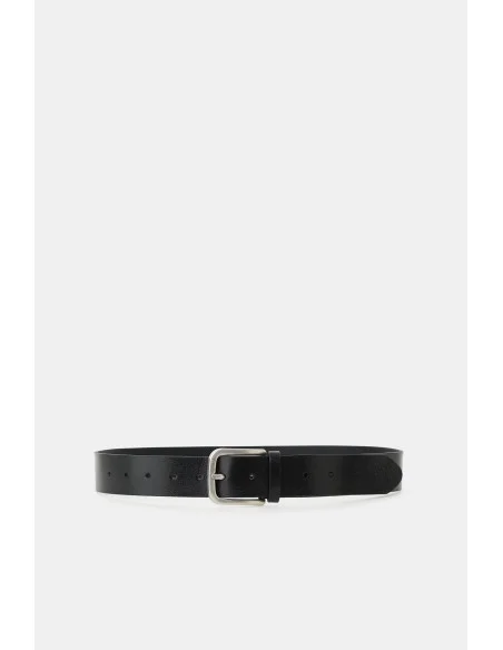 Ceinture simple avec boucle carrée mate Dixie - Noir