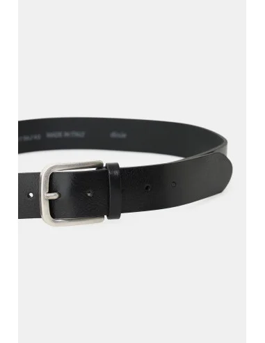 Ceinture simple avec boucle carrée mate Dixie - Noir