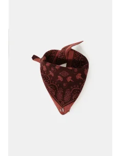 Foulard jacquard à motif bandana avec détail logo Dixie – Bordeaux