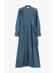 Abito Lungo Svasato Con Cintura E Maniche Lunghe Dixie - Denim 2