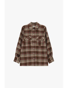 Checked Blouse With Front Pockets And Long Sleeves Dixie - Blue 2