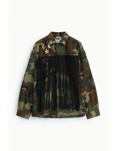 Chemisier à imprimé camouflage avec franges et épingles Dixie 2