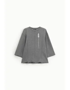 Sweat-shirt sans capuche à manches larges avec application bijou Dixie 2