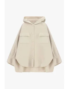 Oversized Hooded Coat with Front Pockets Dixie – Light Grey