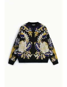 Jacquard Floral Print Crew-Neck Sweater Dixie 2