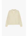 Maglione Girocollo Con Colletto E Scollo A V Dixie - Panna Bianco