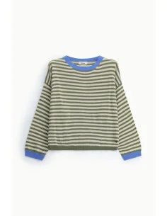 Striped Sweater with Contrast Trim Dixie