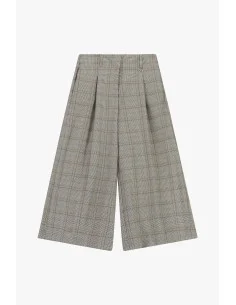 High-Waisted Plaid Palazzo Trousers Dixie