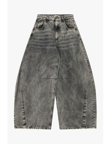 Jeans A Gamba Ampia Lavaggio Sfumato Vita Alta Dixie