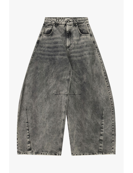 Jeans A Gamba Ampia Lavaggio Sfumato Vita Alta Dixie