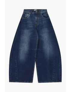 High-Waisted Wide-Leg Jeans, Distressed Wash Dixie 2