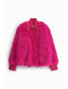 Eco-Pelliccia Corta Con Polsini E Collo A Costine Dixie - Fuxia