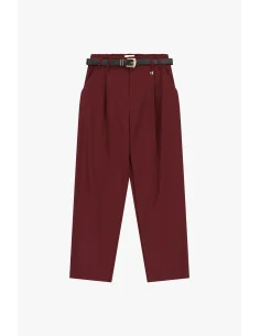 High-Waisted Tailored Trousers with Belt Dixie - Blue 2