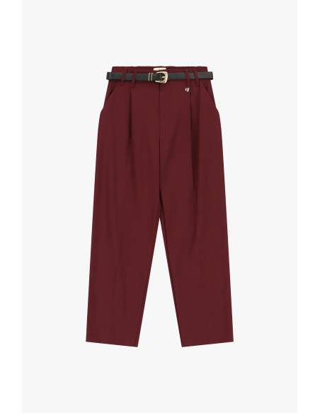 Pantaloni Sartoriali A Vita Alta Con Cintura Dixie - Bordeaux