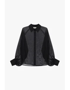 Flared Blouse with Wide Sleeves and Sheer Details Dixie 2