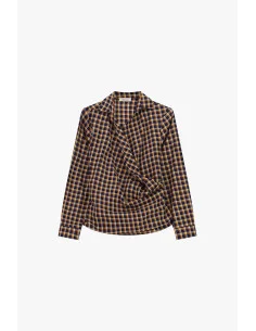 Plaid Blouse with Crisscross Front Dixie 2