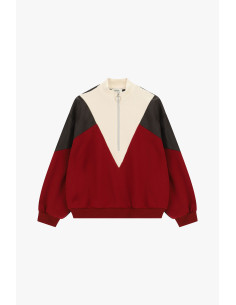 Felpa Senza Cappuccio Con Zip E Dettagli Geometrici Dixie - Vestiti... 2