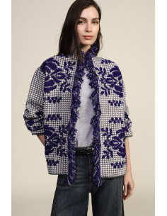 Cappa Jacquard Con Motivo Floreale E Frange Dixie - Vestiti Firmati...