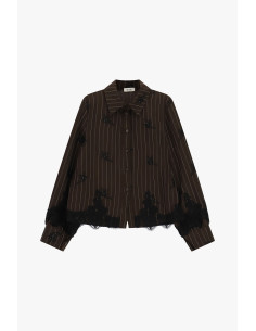 Camicia A Righe Con Dettagli In Pizzo E Fit Dritto Dixie - Vestiti ... 2