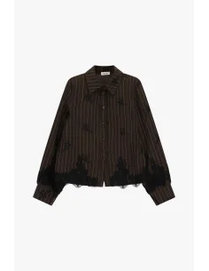 Striped Blouse with Lace Details and Straight Fit Dixie 2