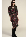 Abito A Fiori Con Scollo A V E Maniche Lunghe Dixie