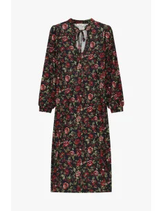 Abito A Fiori Con Scollo A V E Maniche Lunghe Dixie 2