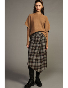 Gonna Midi A Portafoglio Con Cintura E Motivo Tartan Dixie - Vestit...