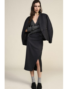 Dixie Wrap-Around Sheath Skirt with Front Slit - Vestiti Firmati Li...