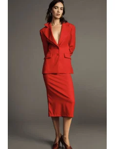 Blazer à double boutonnage, coupe regular, avec poches à rabat Dixie - Rouge 2