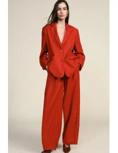 Wide-Leg Palazzo Trousers with Regular Waist and Pleats Dixie